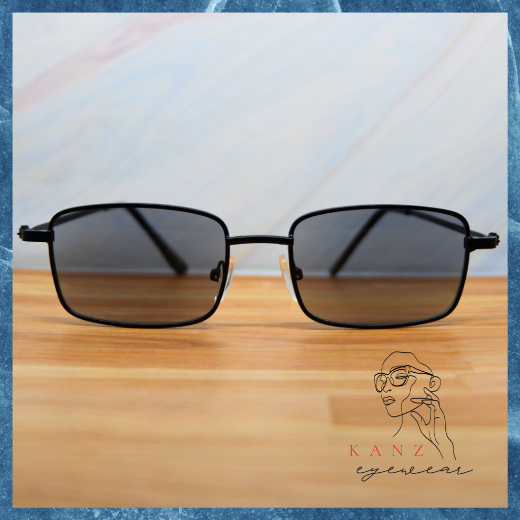 Kacamata Baca Plus Gagang Besi Wanita Pria Lensa Berwarna Hitam