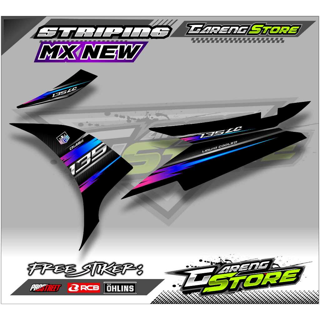 STRIPING VARIASI JUPITER MX NEW 135 / STICKER LIST MOTOR VARIASI JUPITER MX NEW 135