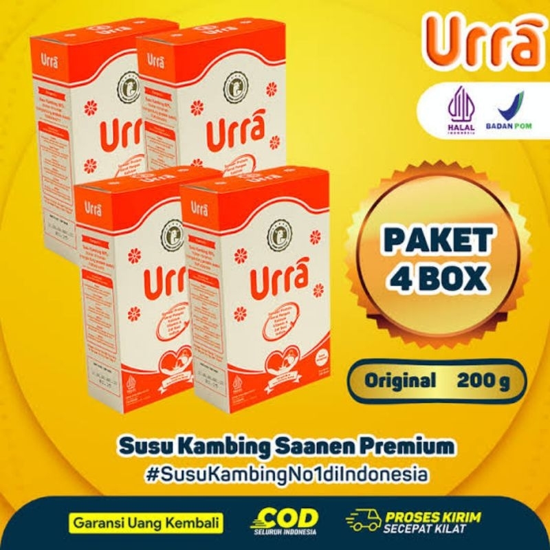 

4 Box Susu kambing Saneen URRA -200 GRAM ( Susu Penambah Berat Badan & tinggi Badan dll )