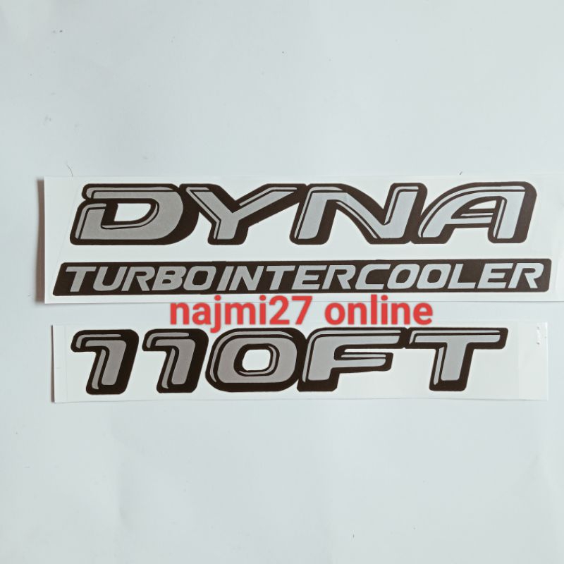 stiker mobil truk DYNA 110FT turbo intercooler