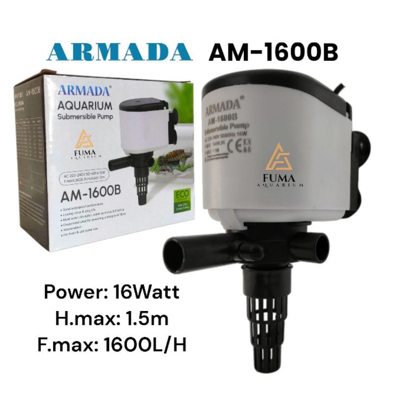 Pompa filter Aquarium ARMADA 1600B ( Pompa Besar ) Submersible Pump Power Head ph