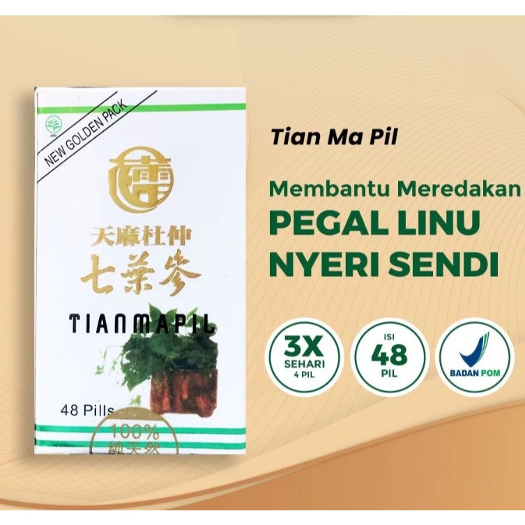 Obat Rematik Asamurat Pegal linu nyeri sendi ampuh Seven Leave Ginseng [Tian Ma Pil BPOM] Original 1