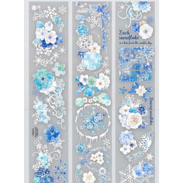 

(Kiricart) TimeGrid Snowing flowers PET hologram Journal Scrapbook