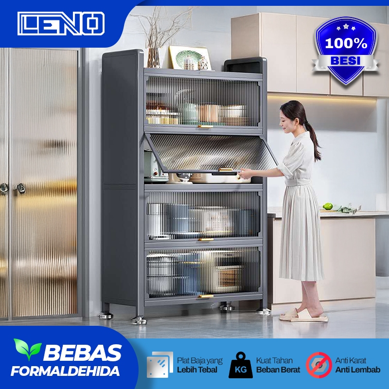LEMARI DAPUR LEMARI PIRING ALUMINIUM RAK DAPUR BESI SERBAGUNA LEMARI DAPUR MINIMALIS FULL BESI