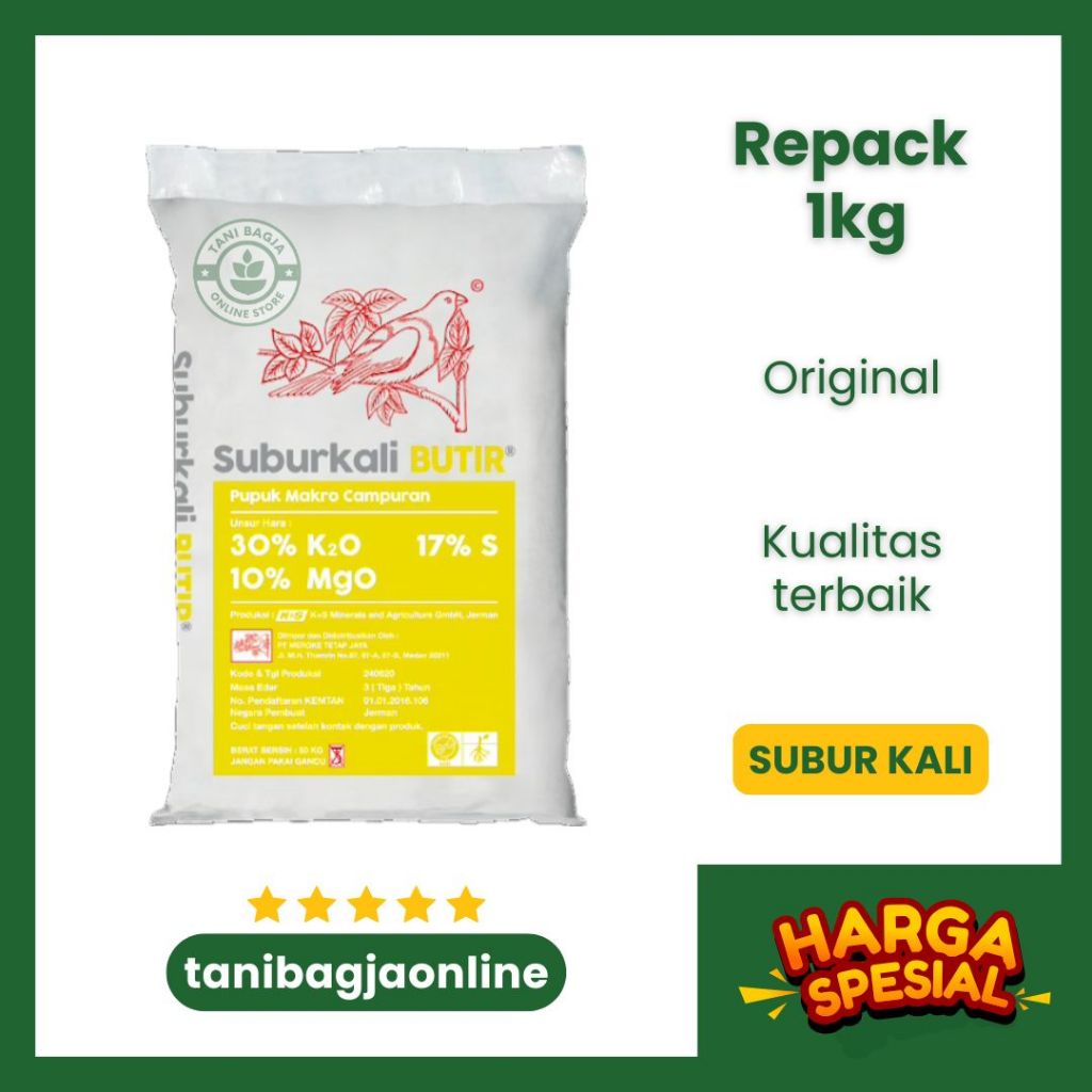 PUPUK MEROKE SUBURKALI BUTIR REPACK 1KG | PUPUK MAKRO | pupuk tanaman | pupuk buah | pupuk daun | vi