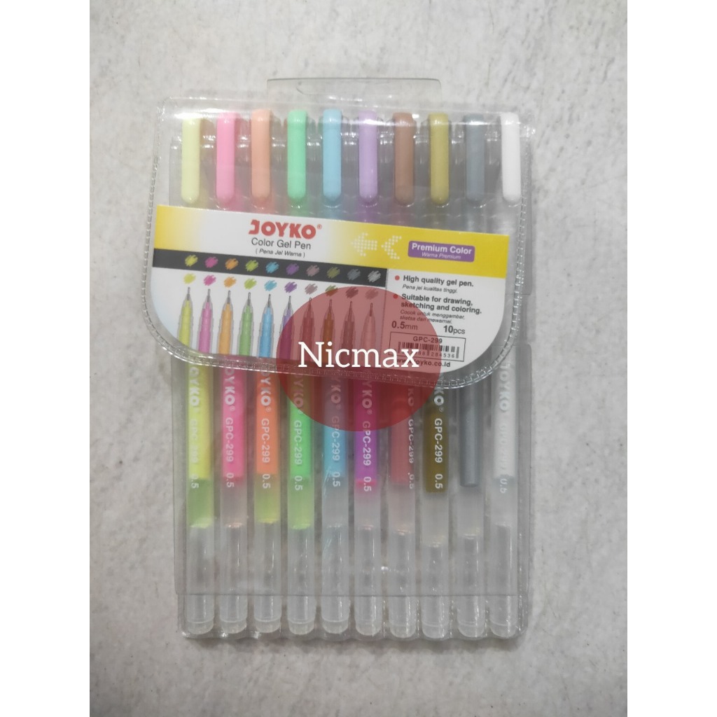

Color Gel Pen Pena Jel Warna Joyko GPC-299 Premium Color 10 Warna 0.5mm