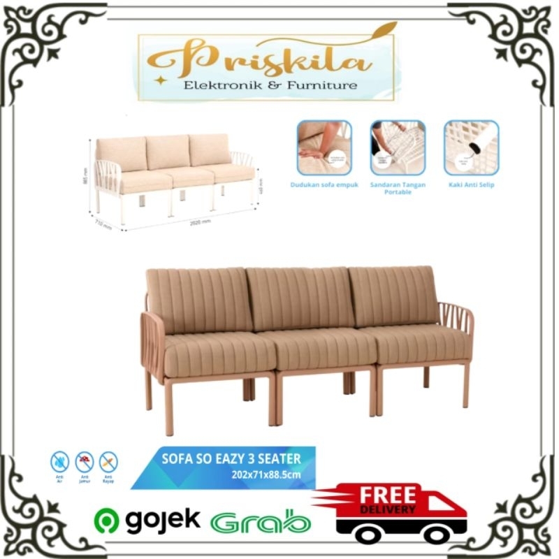 Olymplast sofa plastik / sofa 3 seater / sofa minimalis / olymplast / so eazy 3 seater / furniture P