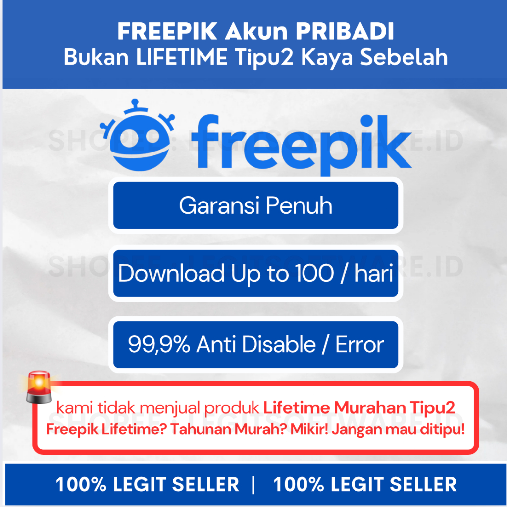 FREEPIK Premium Aman dan Bergaransi Penuh - Dijamin Download Gambar Sampai Puas