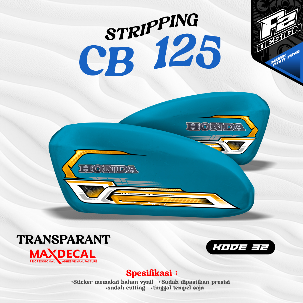 STIKER TANGKI CB POLOS CB BATIK STRIPING CB 125 CB 100 CB GLATIK kode 32