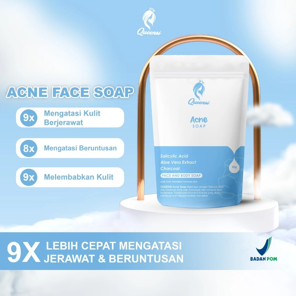 ByuSa Sabun Queensi Soap Care Acne Soap, Brightening Soap, & Body Soap Care With Sulfur - Membantu