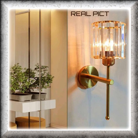 Lampu dinding kristal ori asli MODERN CRYSTAL persegi panjang premium simple elegan light living din