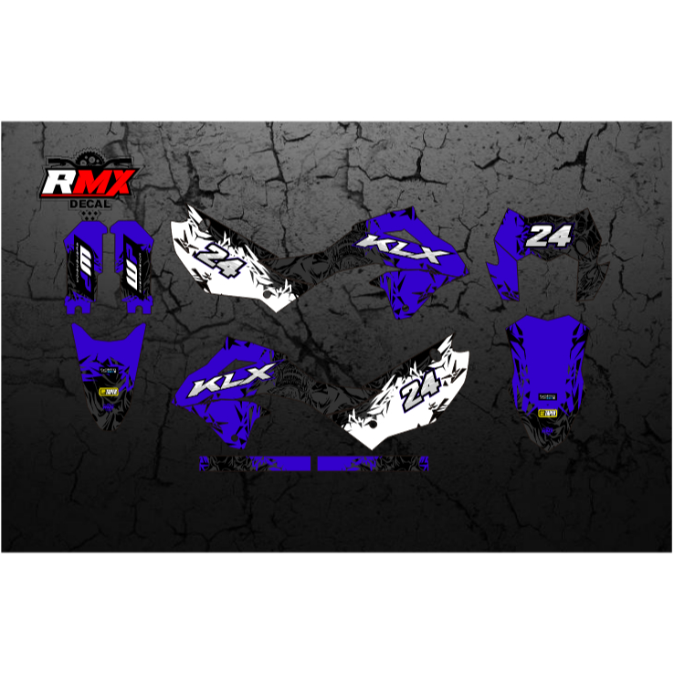 DECAL KLX 150 2023 FULLBODY (012) DEKAL STIKER KLX S SM SE 2024 2025 HITAM OREN, MERAH, KUNING, HIJA