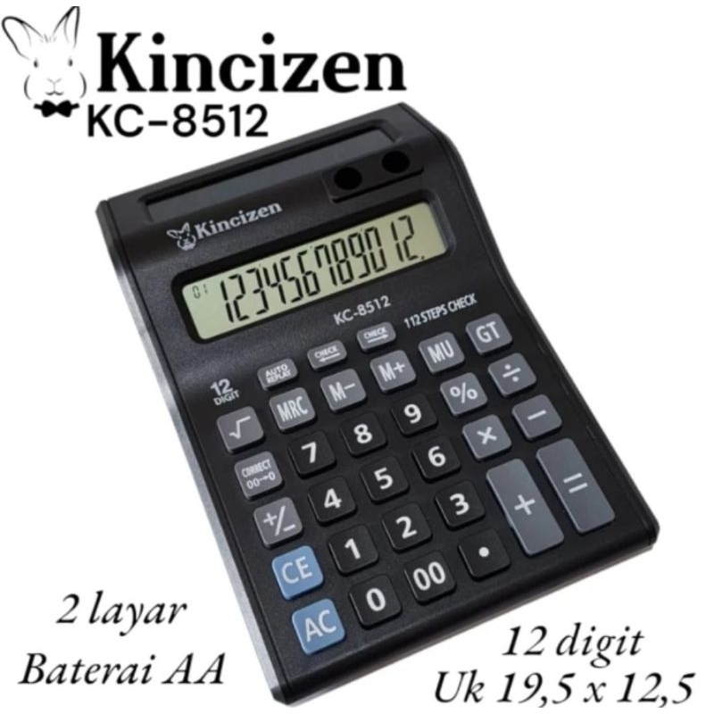 

KINCIZEN KALKULATOR DAGANG 2 LAYAR KC 8512 KC-8512 KALKULATOR 12 DIGIT MURAH