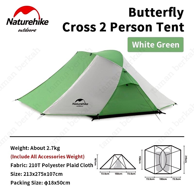 NATUREHIKE NH21YW132 TENDA BUTTERFLY 2P - TENDA CAMPING 2 ORANG