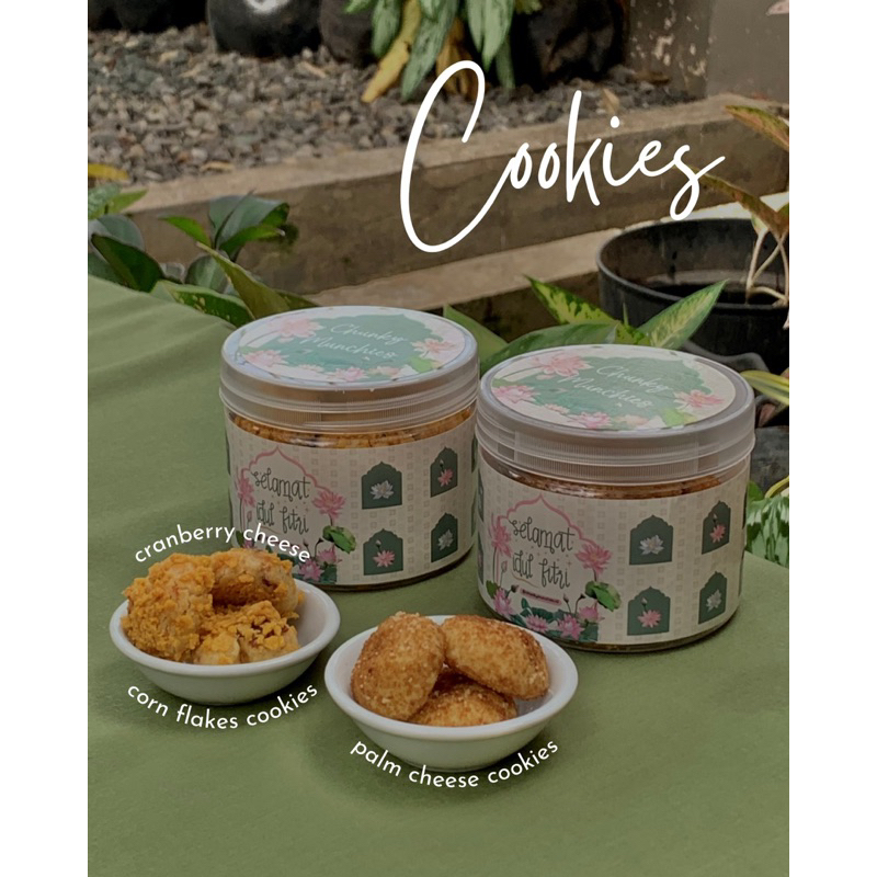 

Kue Kering Premium | Kue Lebaran | Palm Cheese & Cranberry Cheese Corn Flakes Cookies