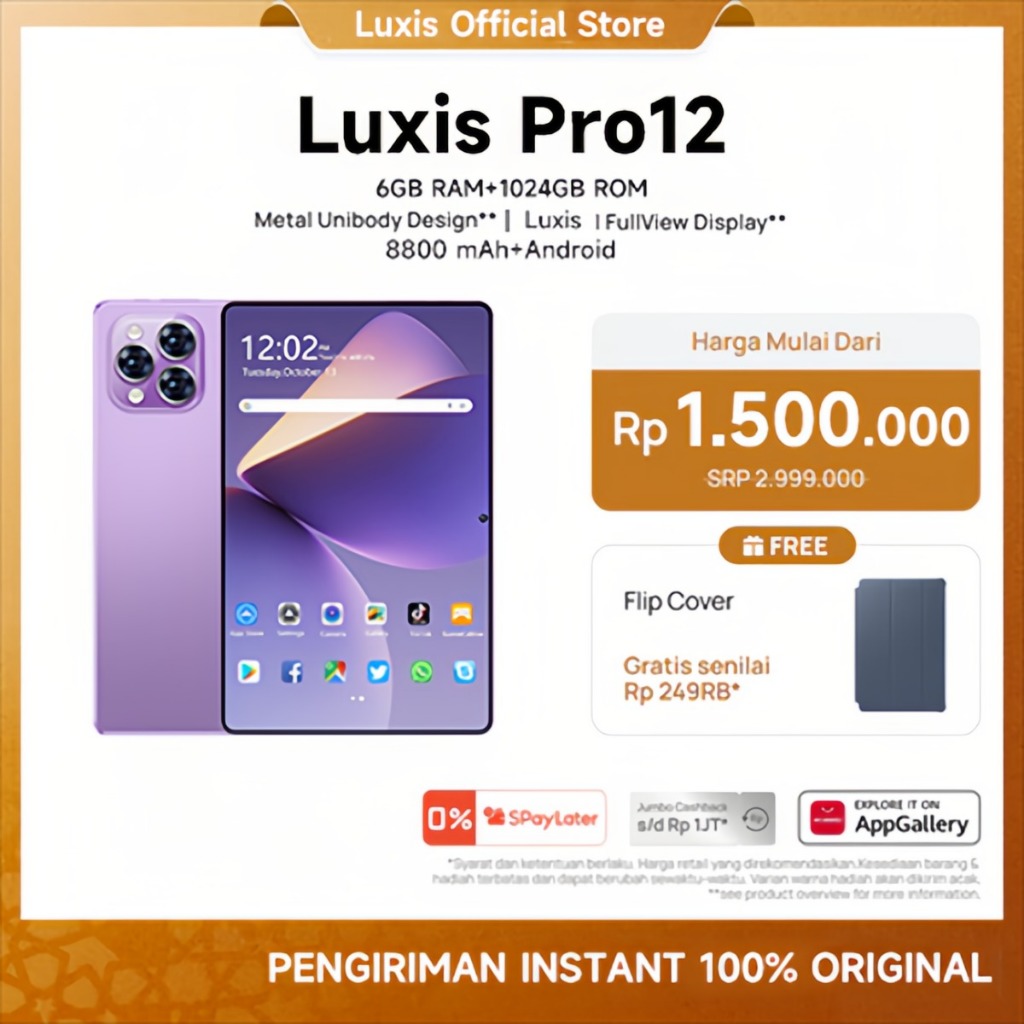 Luxis Tablet Pro12 (16GB+1024GB)11.6inch"lPS Screen Tablet Android15 8800 mAh Dual Sim CardadvanTabl