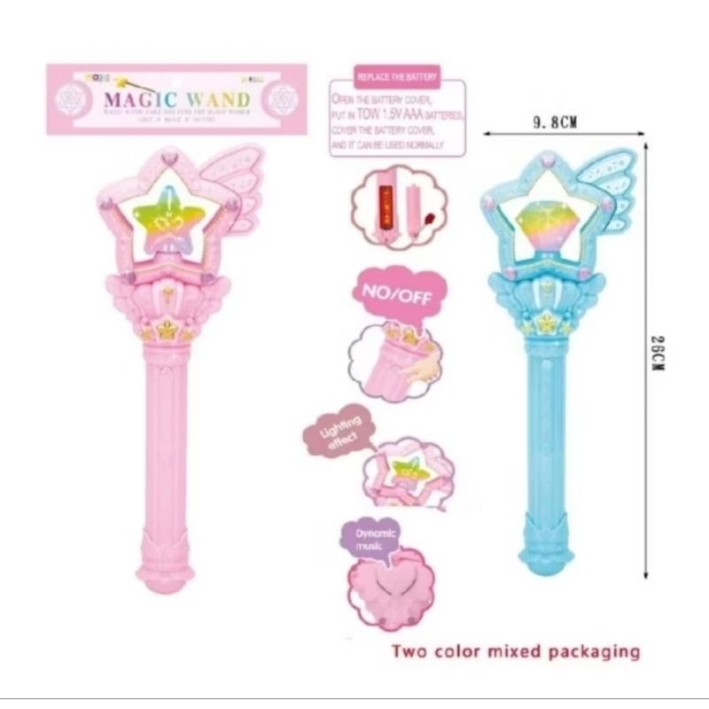 Tmtkids - Mainan Anak Tongkat Ajaib- Mainan Tongkat Lampu dan Lagu - Mainan Anak Perempuan