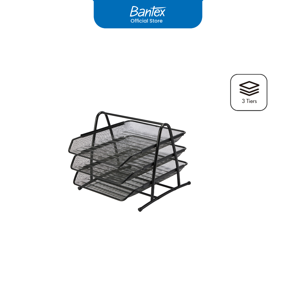 

Bantex File Tray / Rak Kertas Susun Material Mesh Baja Jaring 3 Tingkat BJ7833