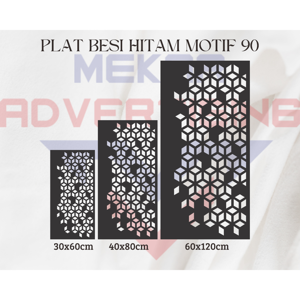 KRAWANGAN PLAT BESI PAGAR CUTTING LASER MOTIF 90