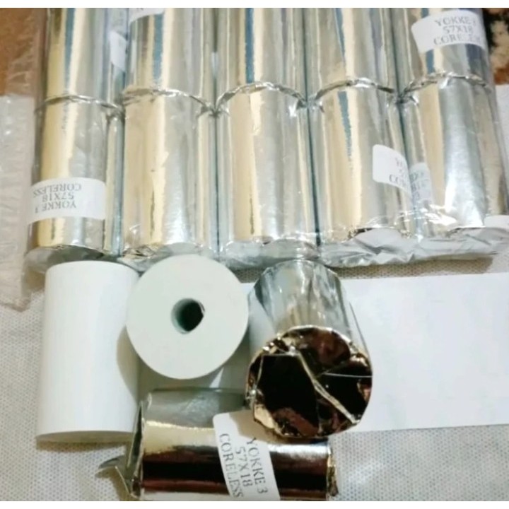 

10 Roll Kertas Kasir Thermal EDC Bluetooth 58x40 Logo Yokke 3 Hitam Sintesis Struk - Tinta Paper Stationery