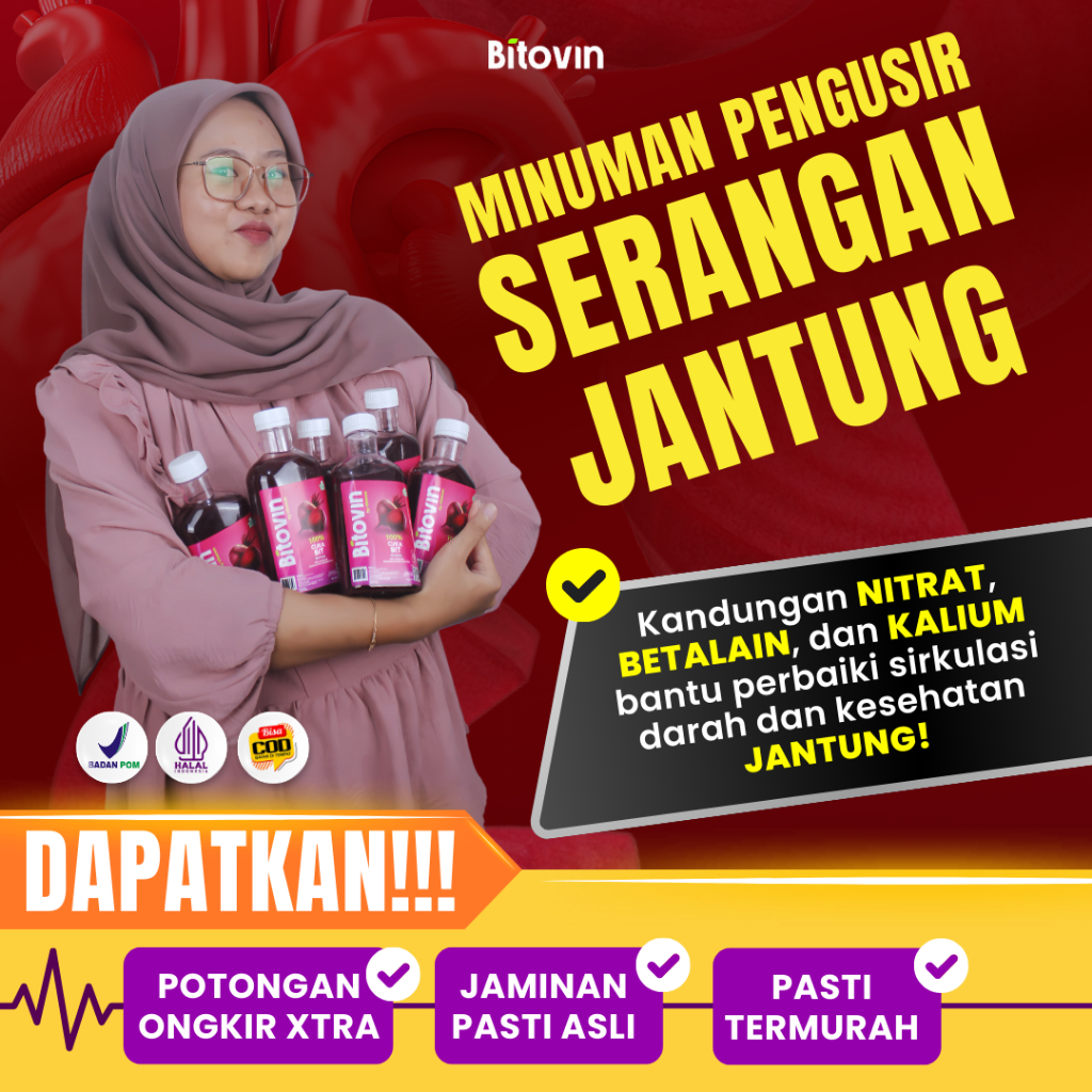 

Bitovin 3 Botol - Cuka Kesehatan Jantung 100% Alami - atasi Penyumbatan Darah & Penambah Darah Alami