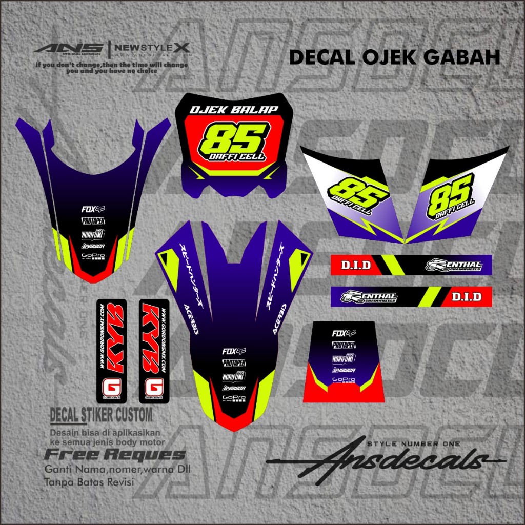 Decal ojek gabah stiker gabah stiker yz decal motor angkut gabah decal taxi gabah