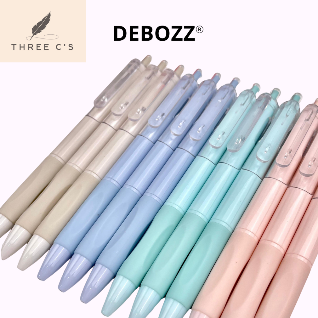 

4ds! [1 Kotak] DEBOZZ Gel Pen DB-G109 Black/ Pulpen Hitam Pastel/ Pen Hitam Aesthetic