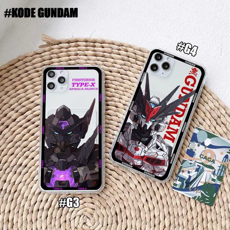Case Slot Kartu / Card Case Bening Gambar Gundam Robot for Vivo T1 Pro 5G Vivo V20 Vivo V21 5G Vivo 