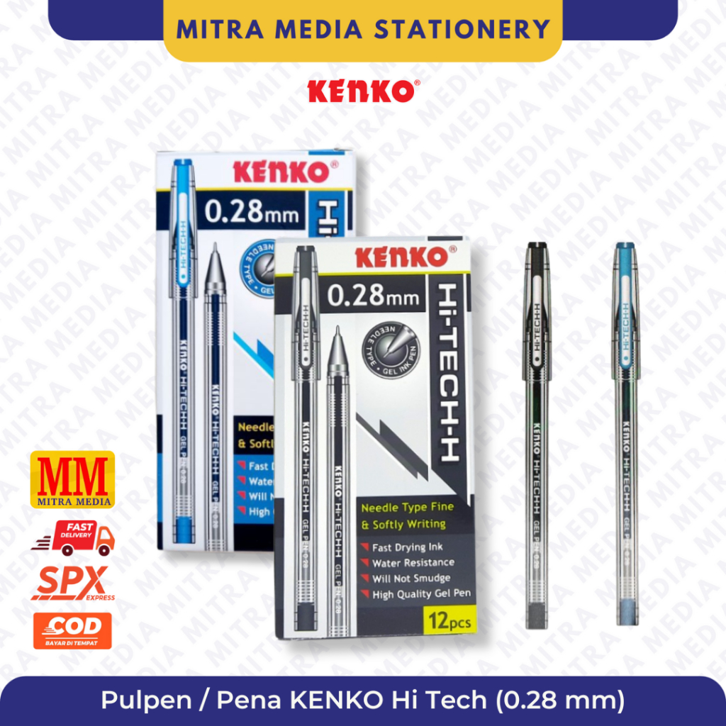 

Gel pen / Pulpen Hitech / Hi-tech Kenko 0.28mm Hitam/Biru (PCS)
