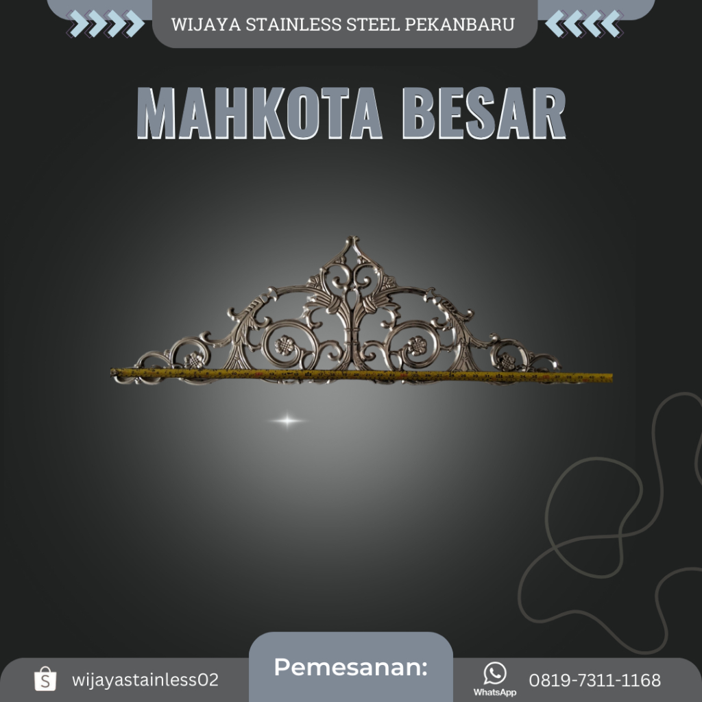 [SEDANG & BESAR} MAHKOTA STAINLESS STENLIS STEEL ORNAMEN PAGAR BALKON
