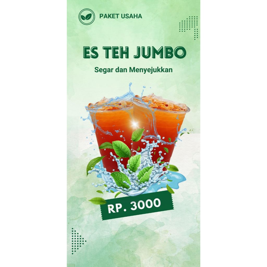 

PAKET USAHA ES TEH JUMBO – MODAL 3,5 JUTA, SIAP JUALAN!