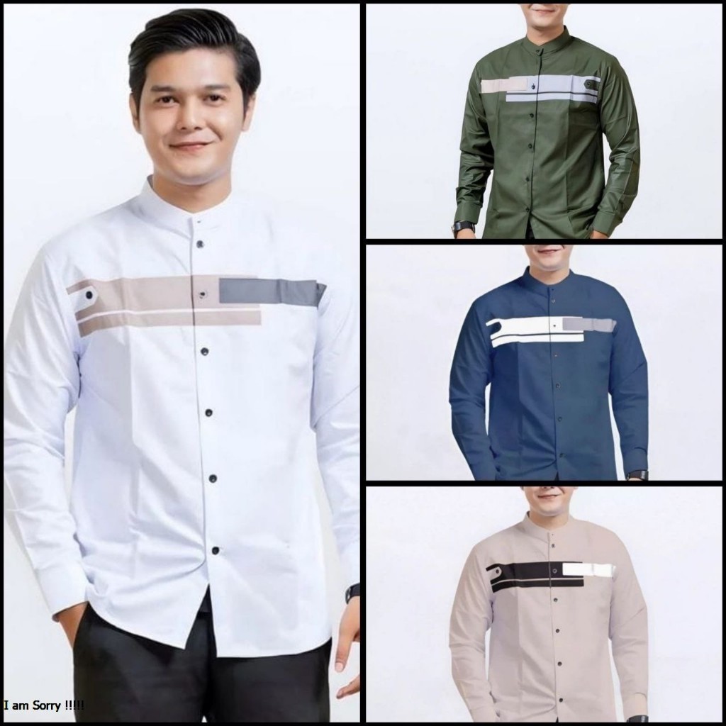 Baju Koko Pria Lengan Panjang Original El Rumi Motif Yisunsin