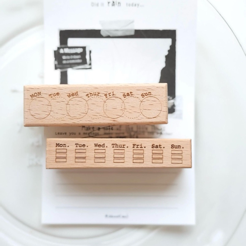 

Two Raccoons Time Log Rubber Stamp