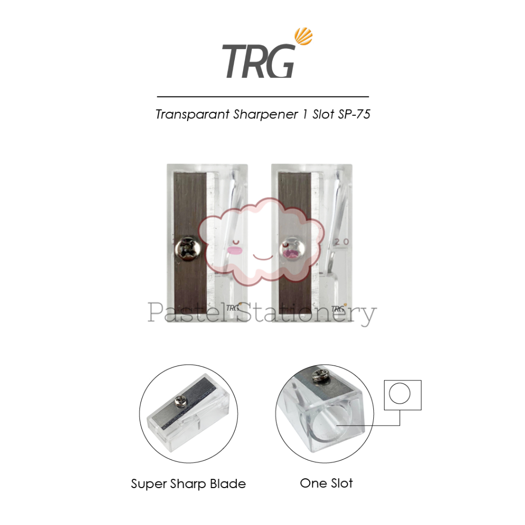 

TRG Transparant Pencil Sharpener SP-75 - Serutan Rautan Pensil Tajam Bening Transparan TRG