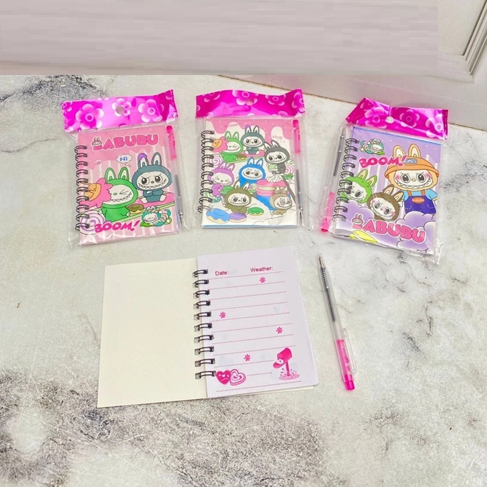 

BUKU BINDER A7 LABUBU DAPAT 1 PULPEN BK-1608 POPMART THE MONSTER TASTY MACARONS LISA BLACKPINK BOOK RING DIARY