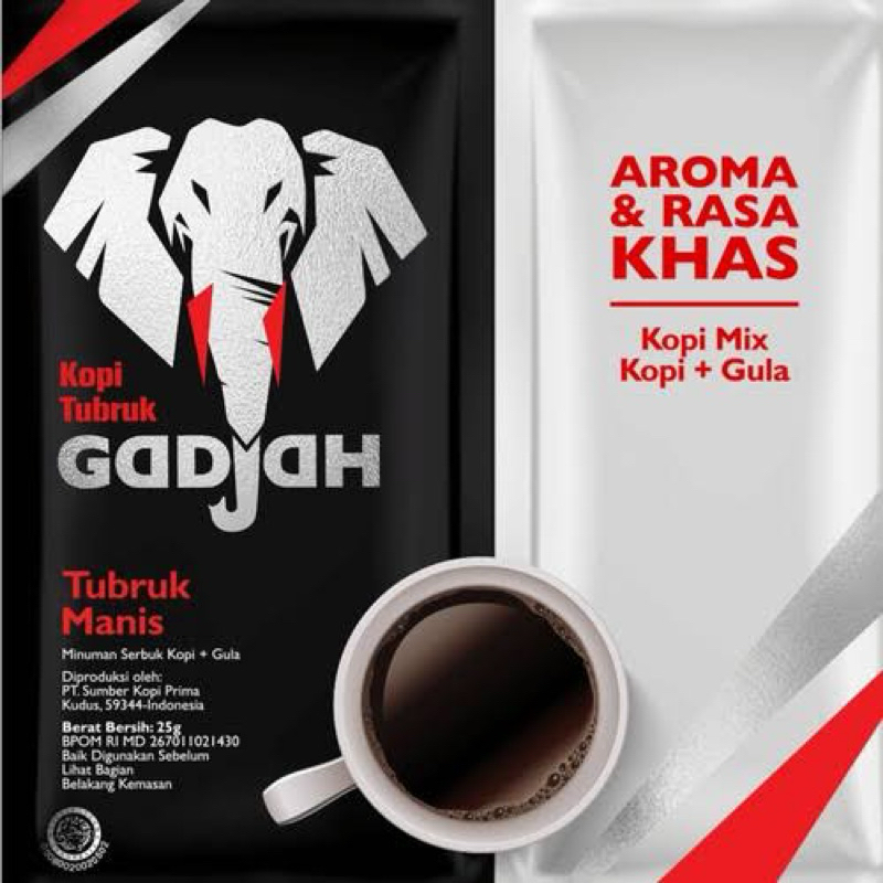 

Kopi Tubruk Manis Gadjah Sachet 1 renceng isi 10 pcs @ 23gr