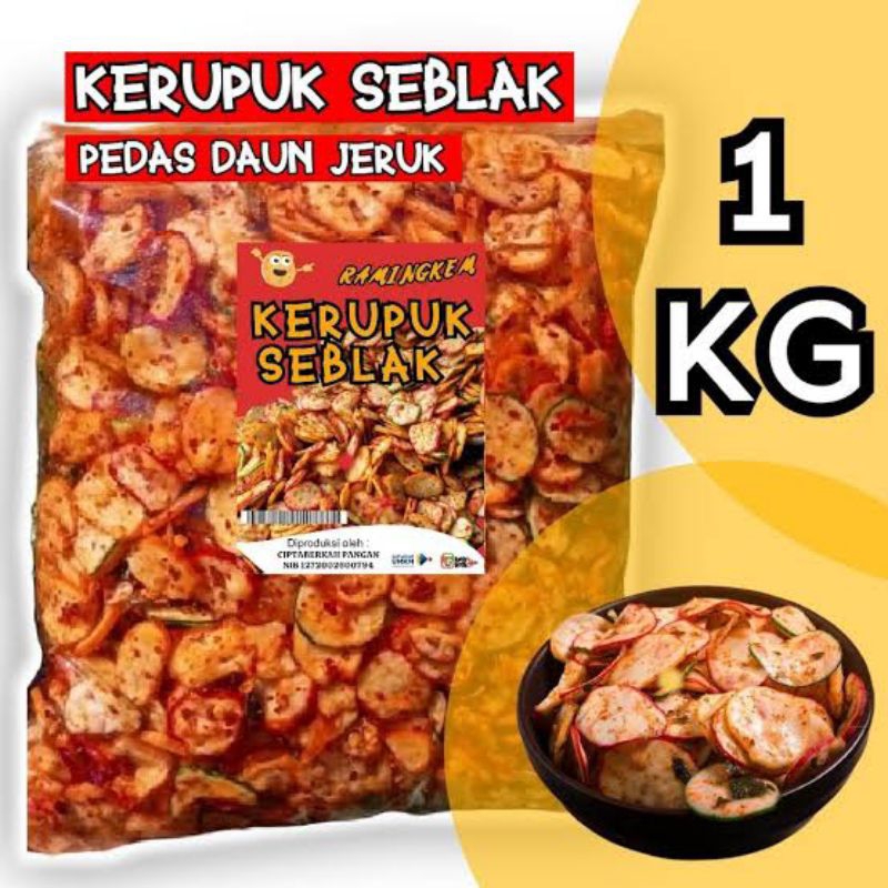 

kurupuk seblak pedas daun jeruk 500 g /1 kg