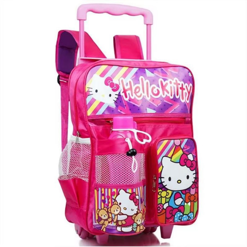 Tas Ransel Troli Anak TK SD karakter gratis botol minum tas troli anak