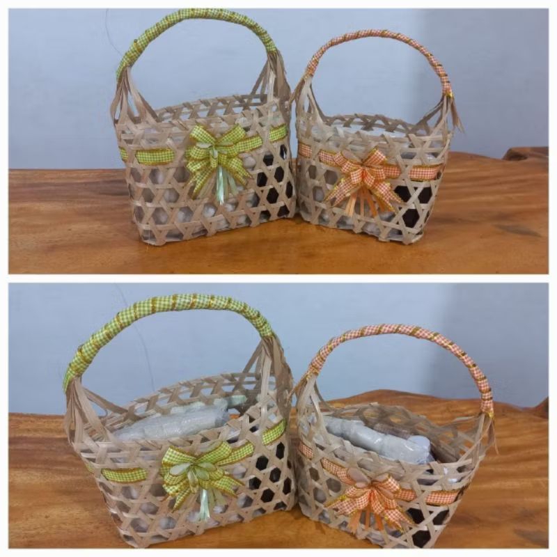 Tas keranjang anyaman bambu hampers keranjang parsel THR