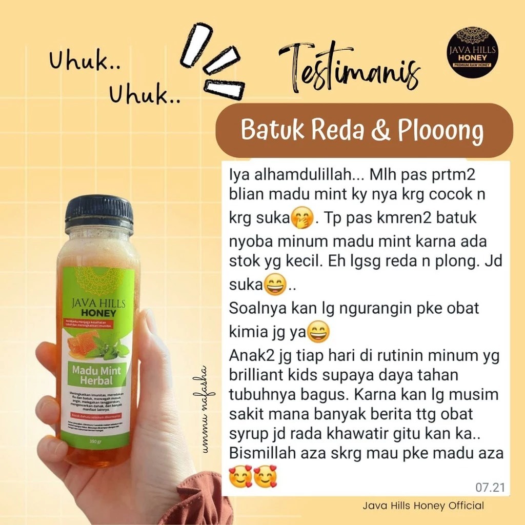 

Cahayadstore (Free Pilih Hadiah) Java Hills Honey Madu Mint Herbal Meredakn Flu Batuk Masuk Angn