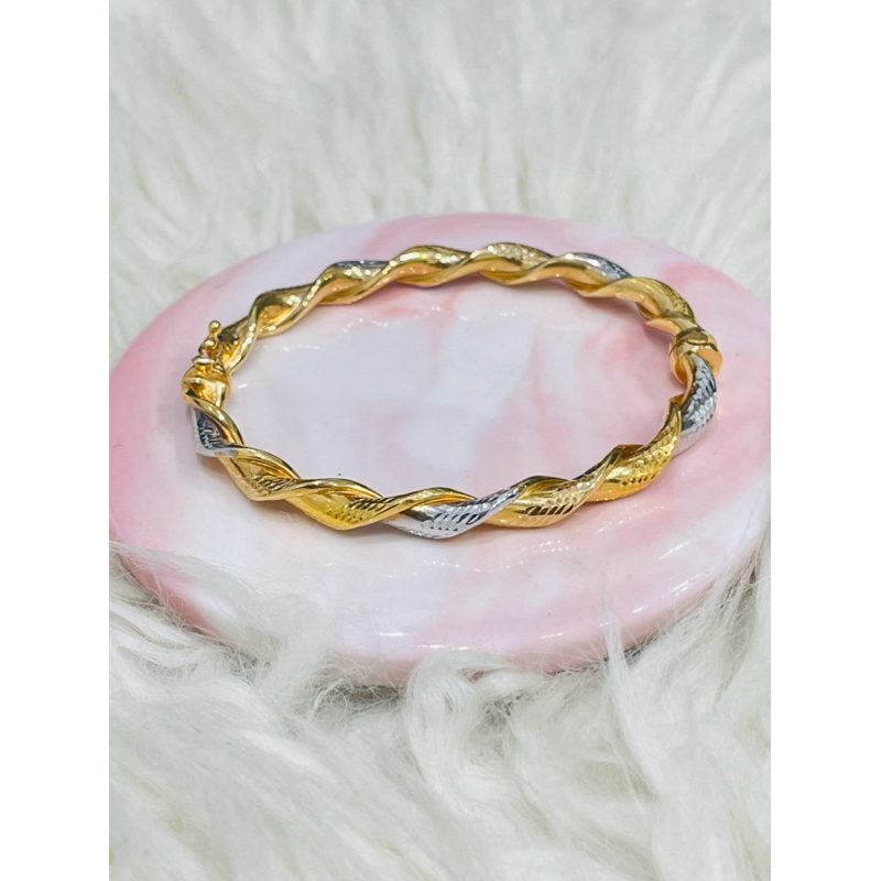 gelang bangle ulir warna warni simple mewah emas asli kadar 700