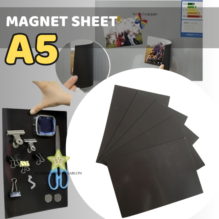 

Magnet Sheet Lembaran Ukuran A5 1mm Plain Magnetic Sheet Magnetic Sticker Creative Magnet Decal Refrigerator Photo Attachment Robust Adhesion Premium Fridge Accessory DIY Magnetic Photo Adhesive Sheet Murah Termurah Blimbing Indah Sablon Malang