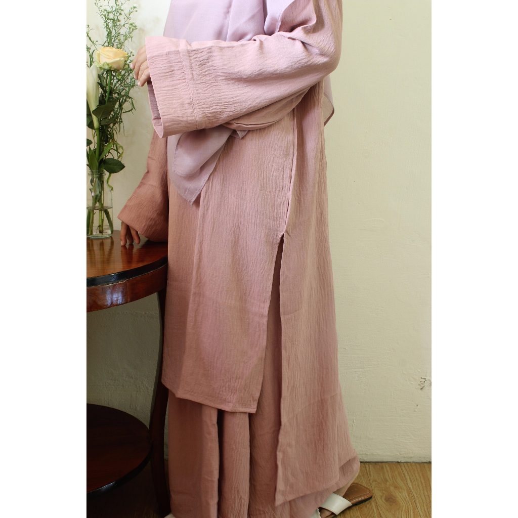 Daisies Wear - Crinkle Tunik Set - One Set Tunik Rok Melayu