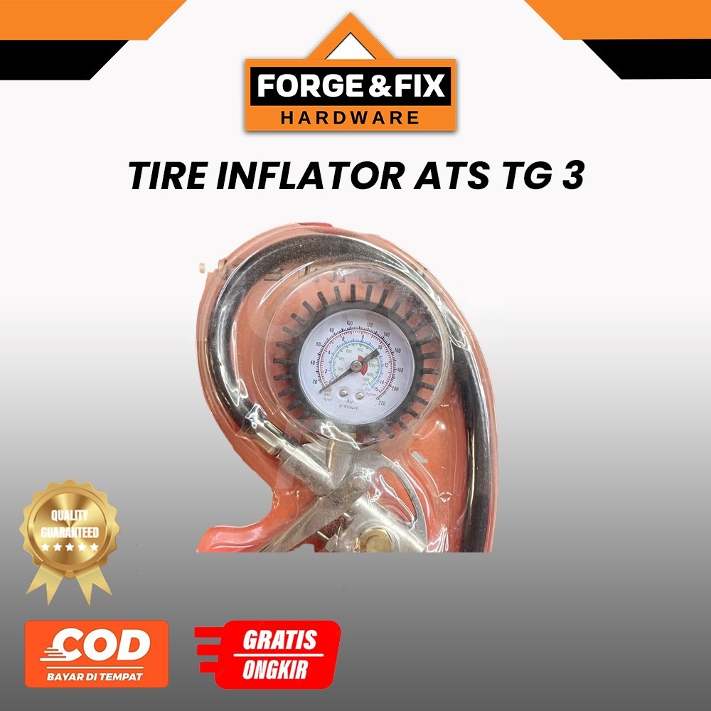 Awet Ats Alat Pengukur Isi Pompa Angin Ban Tire Inflator Pressure Gauge