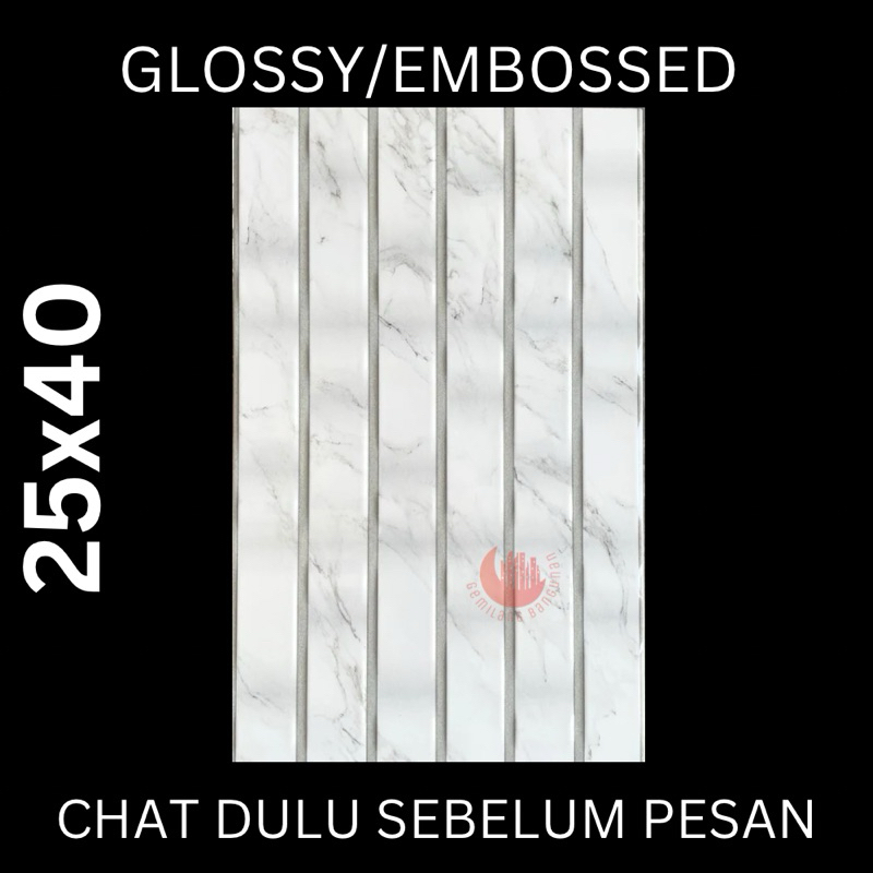 KERAMIK ORLANDO 25x40 ONCE WHITE / KERAMIK DINDING / KERAMIK MEJA / KERAMIK LICIN / KILAT