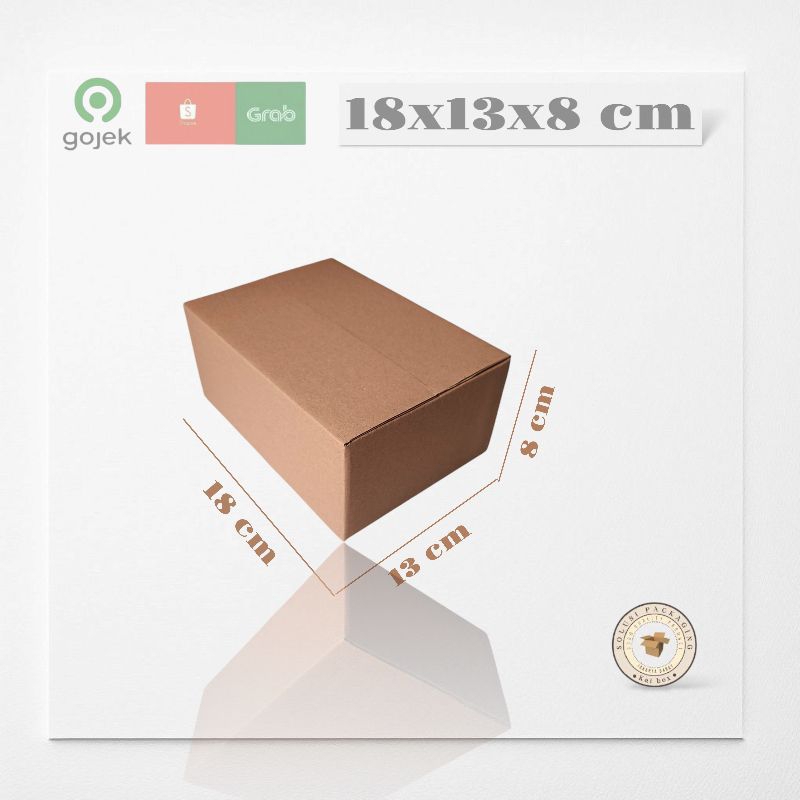 

kardus ukuran 18x13x8 cm box singel wall polos ST