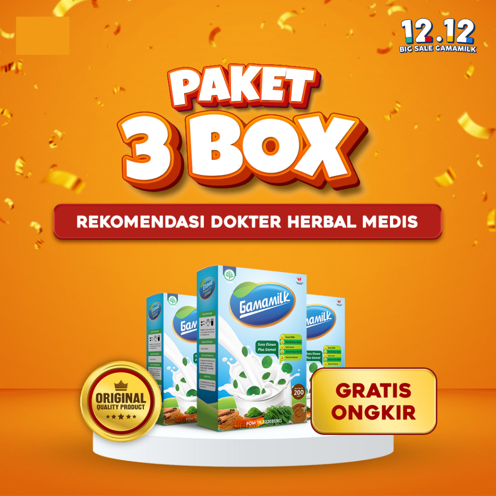 

(3 BOX) GAMAMILK - Susu Kambing Etawa Plus Ekstrak Gamat HALAL Dan BPOM