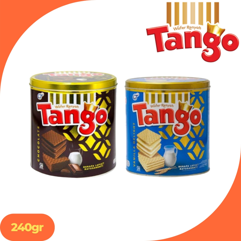 

Tango Wafer Kemasan Kaleng 240gr Rasa Vanila dan Coklat