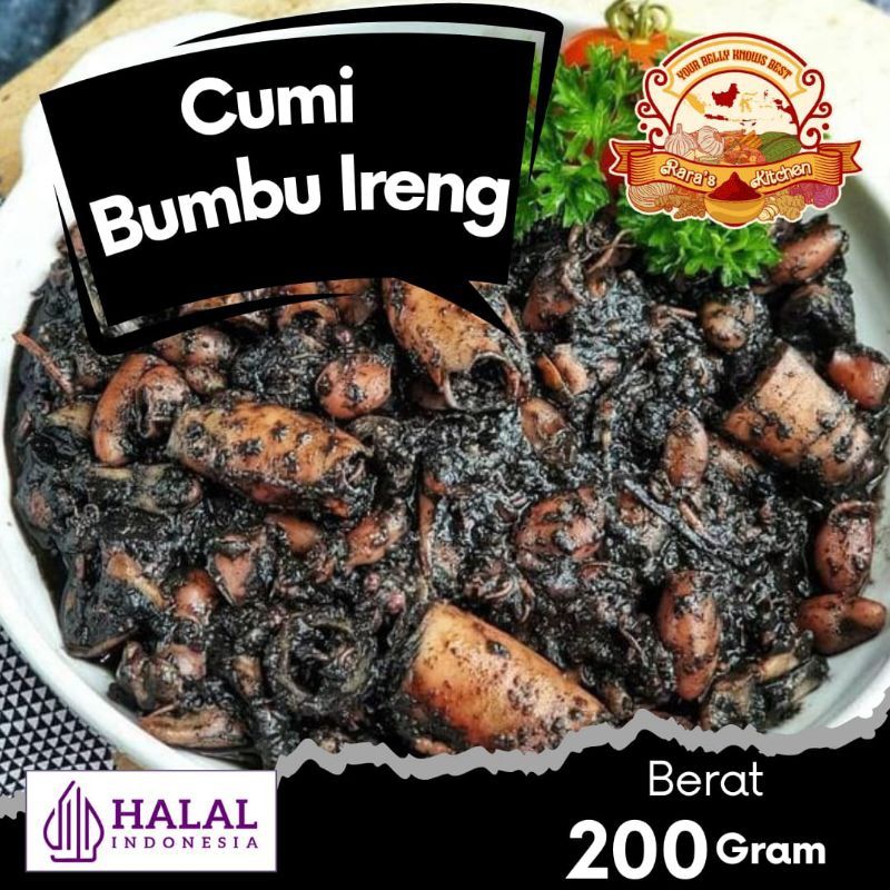 

LAUK CUMI Bumbu Hitam [250gr]/cumi ireng/cumi tinta hitam/cumi hitam seafood/cumi hitam khas madura