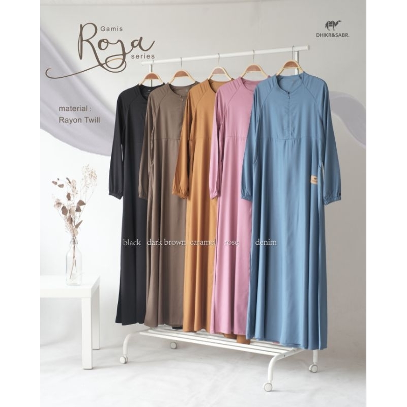 Gamis Dhikr Roja Series - Gamis Rayon Twill Premium